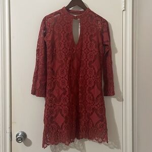 Anama Elegant Red Lace Dress Size S